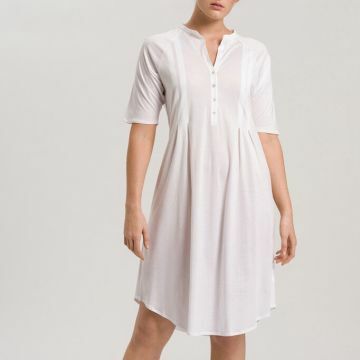 Hanro Cotton Deluxe nachtjurkje met korte mouw 077954 white