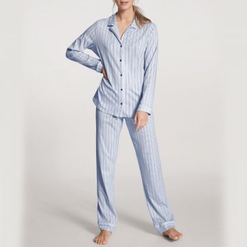 Calida Dames Sweet Dreams lange pyjama set 40485 peacoat blue