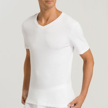 Hanro Sea Island Cotton Shirt met korte mouw 073173 