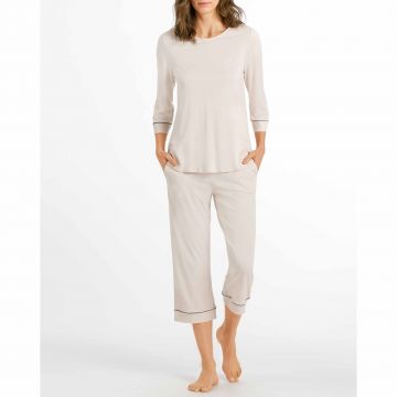 Hanro Natural Comfort Pyjama met 3/4 mouwen en pijpen 077965