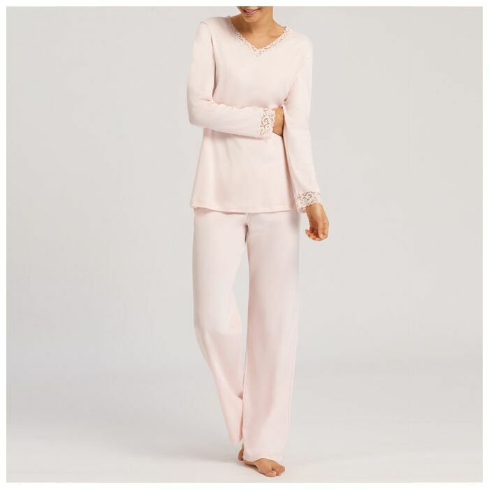 Hanro Dames Nachtmode Moments Pyjama met lange mouwen 077041 bij